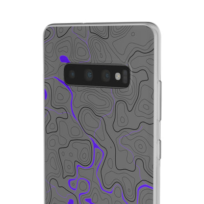 "Black Purple Topography" High Quality Phone Case