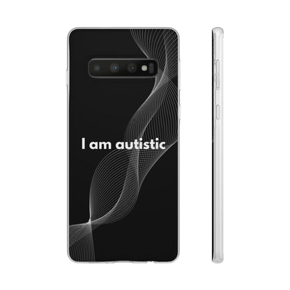 "I am autistic -black version" High Quality Phone Case