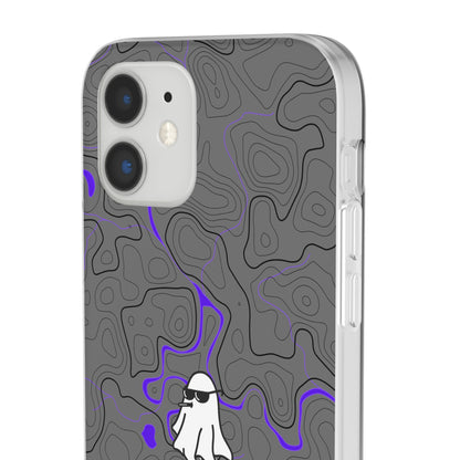 "Black Purple Topography with Ghost" High Quality  Phone Case