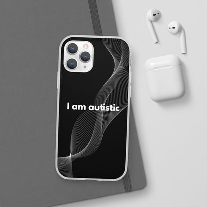 "I am autistic -black version" High Quality Phone Case