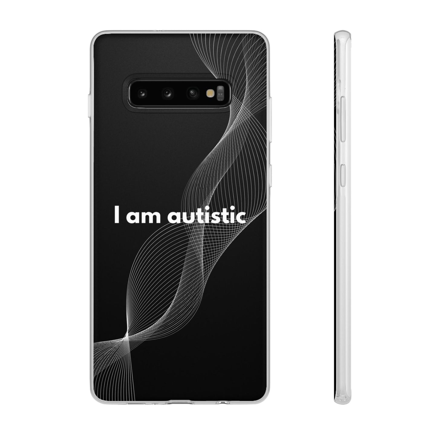 "I am autistic -black version" High Quality Phone Case