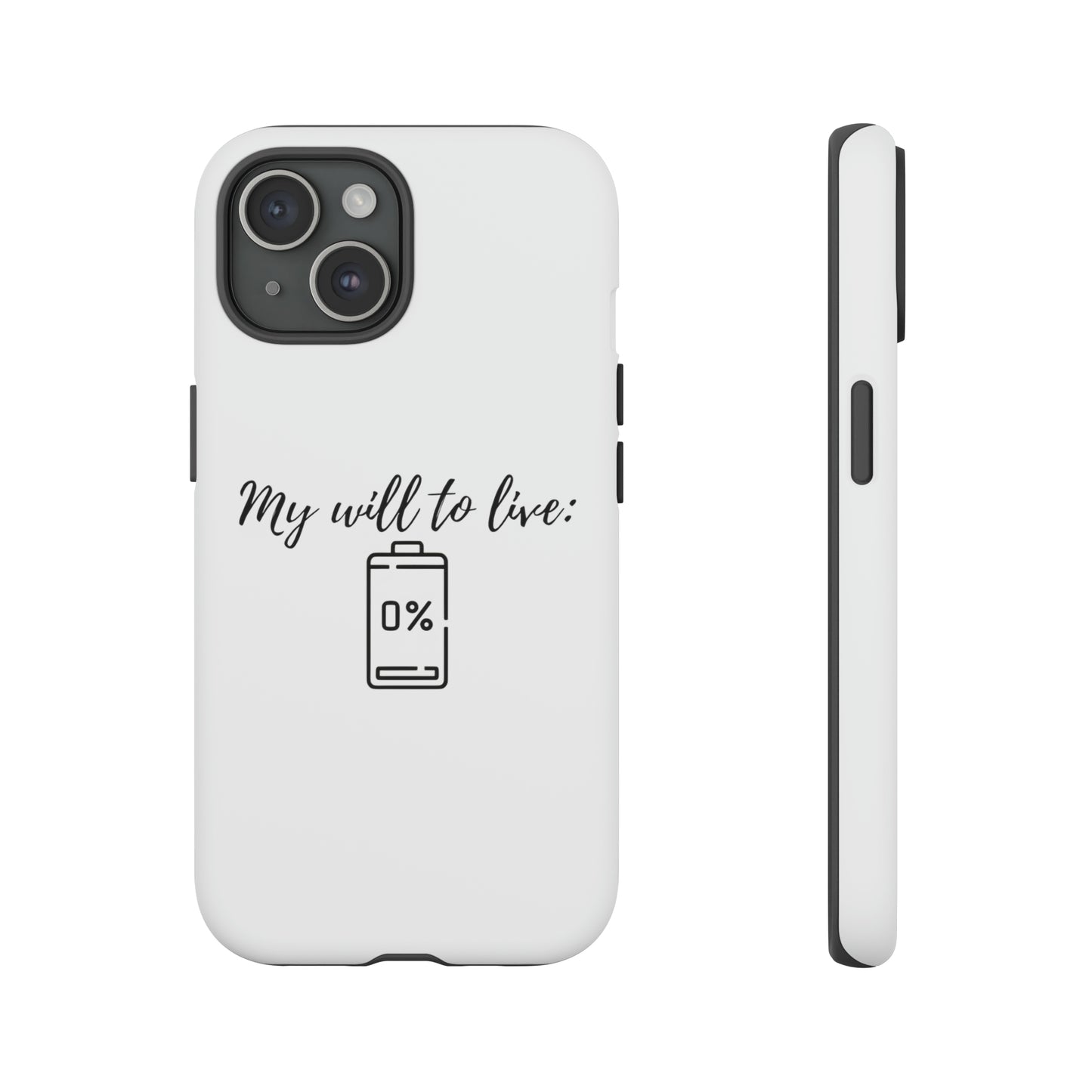 "My will to live: 0%" Premium Quality Phone Case