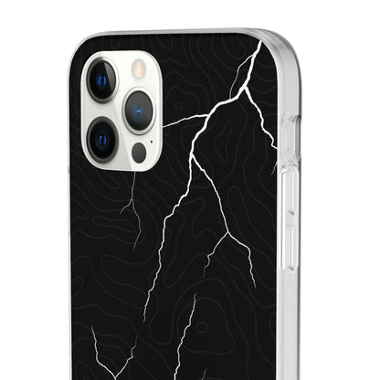 "Lightning and Topography Black" High Quality Phone Case