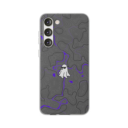 "Black Purple Topography with Ghost" High Quality  Phone Case