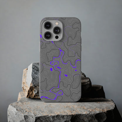 "Black Purple Topography" High Quality Phone Case