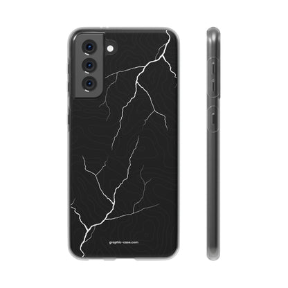 "Lightning and Topography Black" High Quality Phone Case