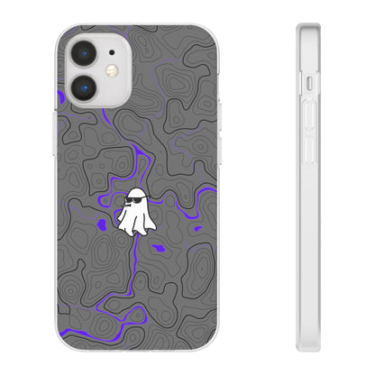 "Black Purple Topography with Ghost" High Quality  Phone Case