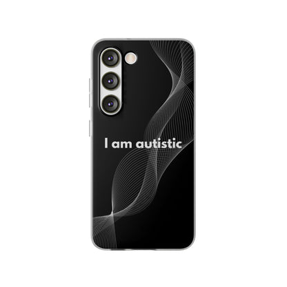 "I am autistic -black version" High Quality Phone Case