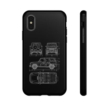 "Wagon Blueprint" Premium Quality Phone Case