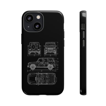 "Wagon Blueprint" Premium Quality Phone Case