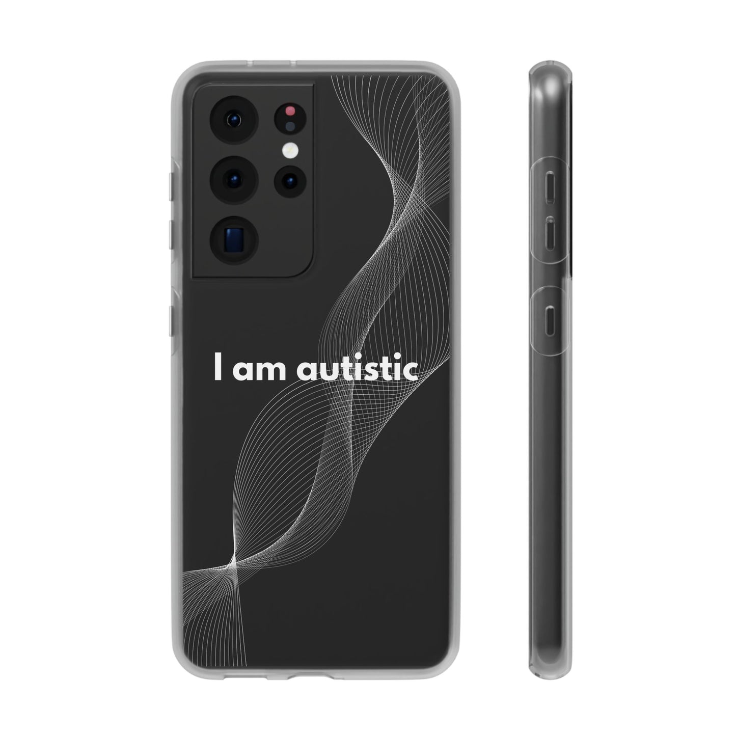 "I am autistic -black version" High Quality Phone Case