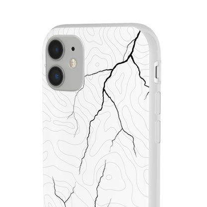 "Lightning and Topography White" High Quality Phone Case