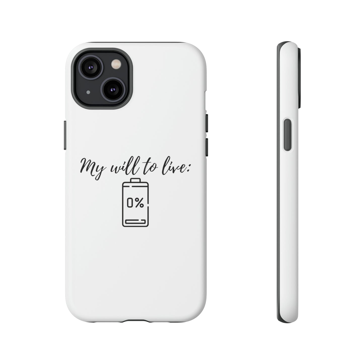 "My will to live: 0%" Premium Quality Phone Case