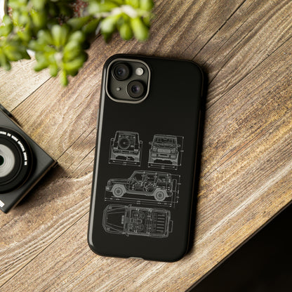 "Wagon Blueprint" Premium Quality Phone Case