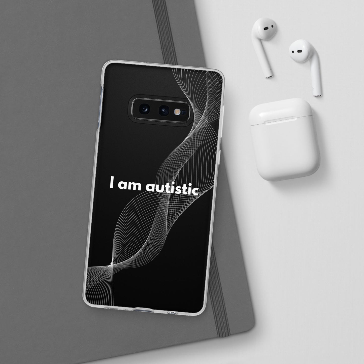 "I am autistic -black version" High Quality Phone Case