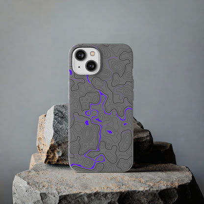 "Black Purple Topography" High Quality Phone Case