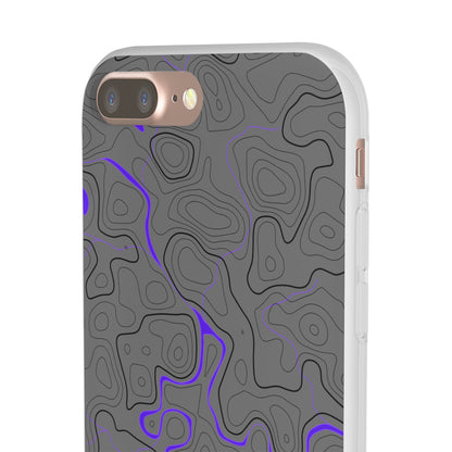 "Black Purple Topography" High Quality Phone Case