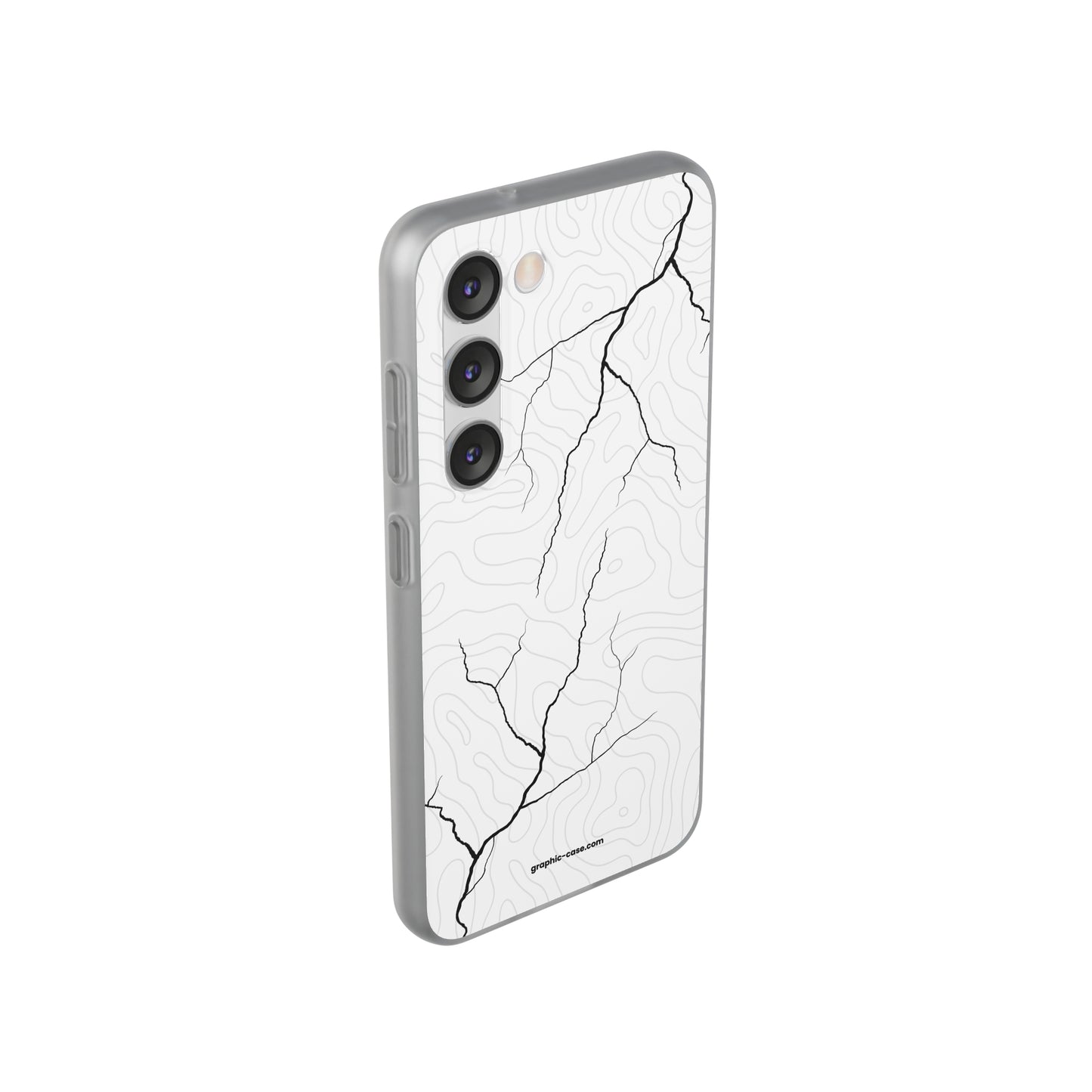 "Lightning and Topography White" High Quality Phone Case