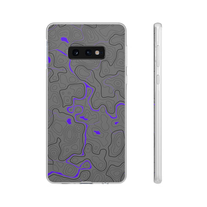 "Black Purple Topography" High Quality Phone Case