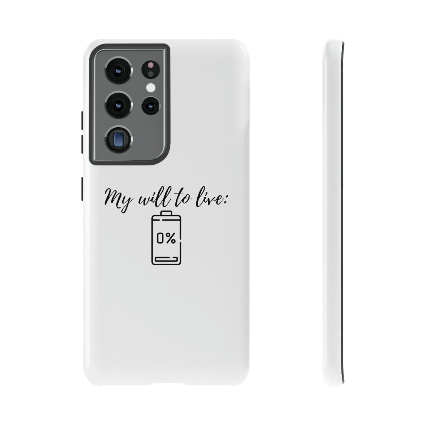 "My will to live: 0%" Premium Quality Phone Case