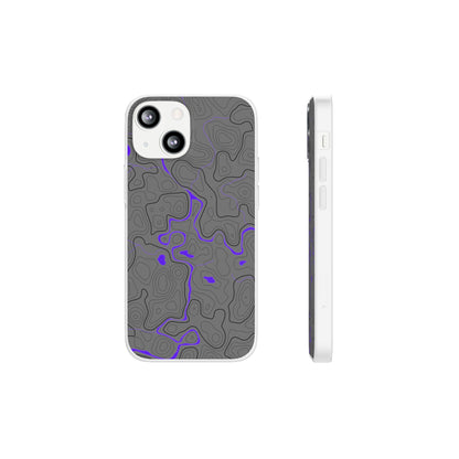 "Black Purple Topography" High Quality Phone Case