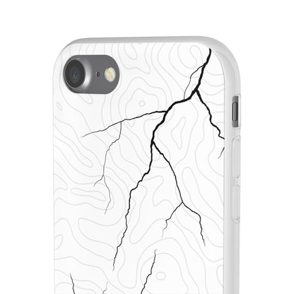 "Lightning and Topography White" High Quality Phone Case