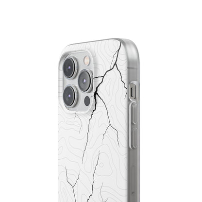 "Lightning and Topography White" High Quality Phone Case