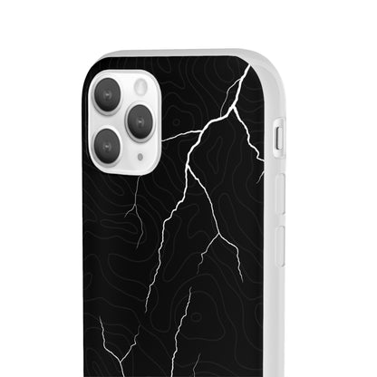 "Lightning and Topography Black" High Quality Phone Case