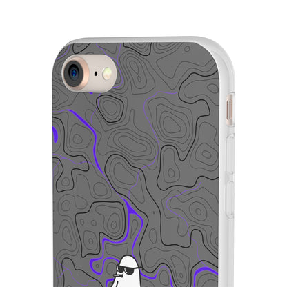 "Black Purple Topography with Ghost" High Quality  Phone Case