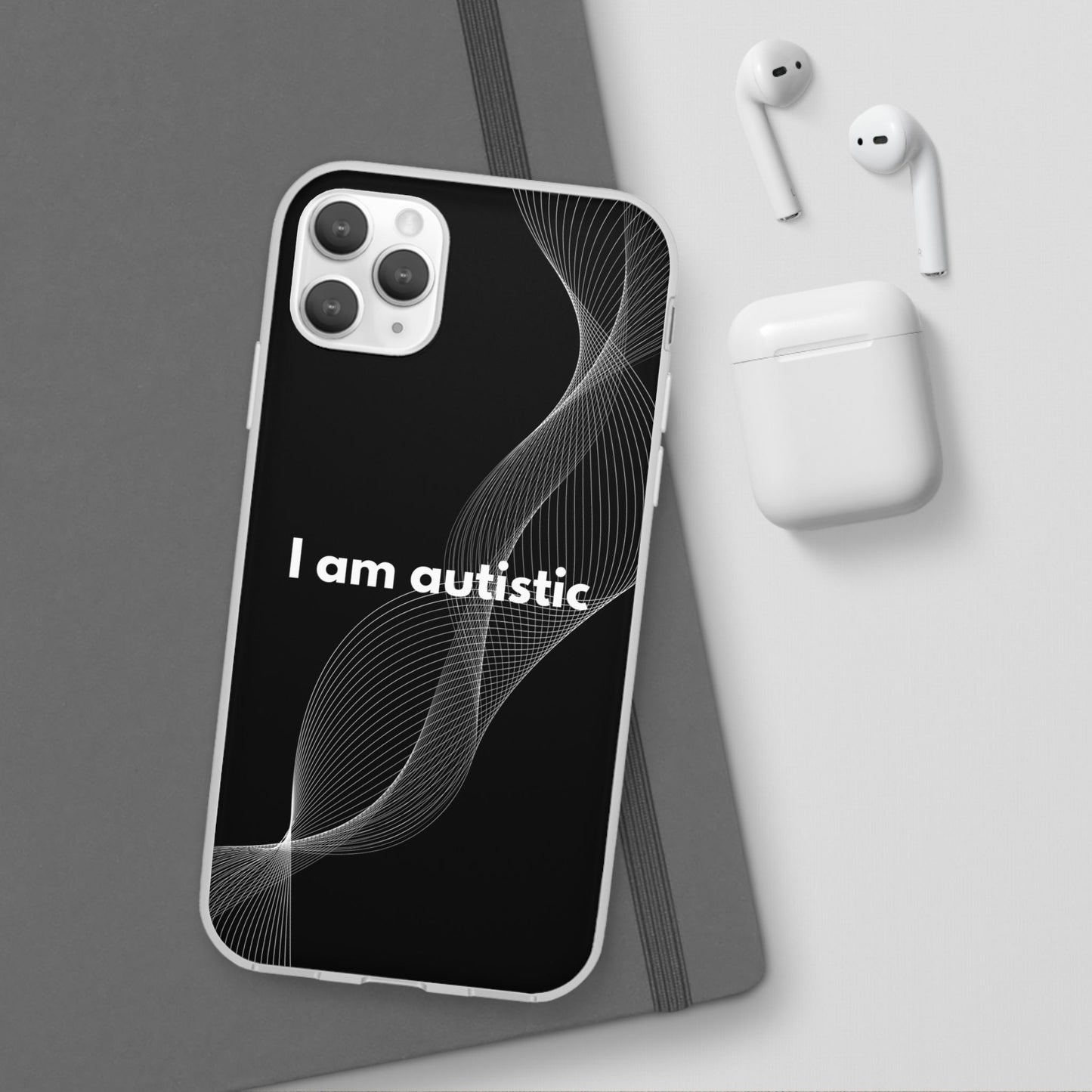 "I am autistic -black version" High Quality Phone Case