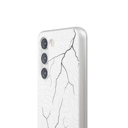 "Lightning and Topography White" High Quality Phone Case