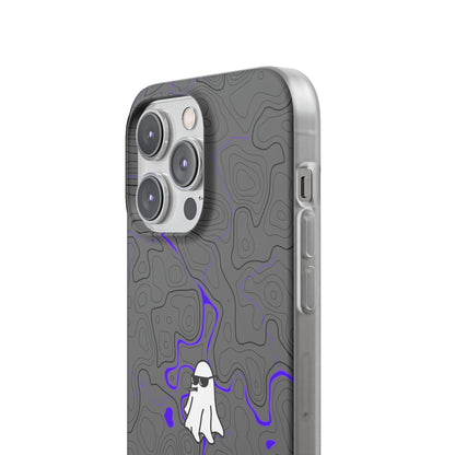 "Black Purple Topography with Ghost" High Quality  Phone Case