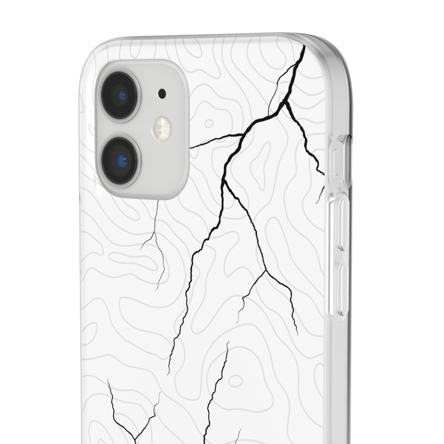 "Lightning and Topography White" High Quality Phone Case