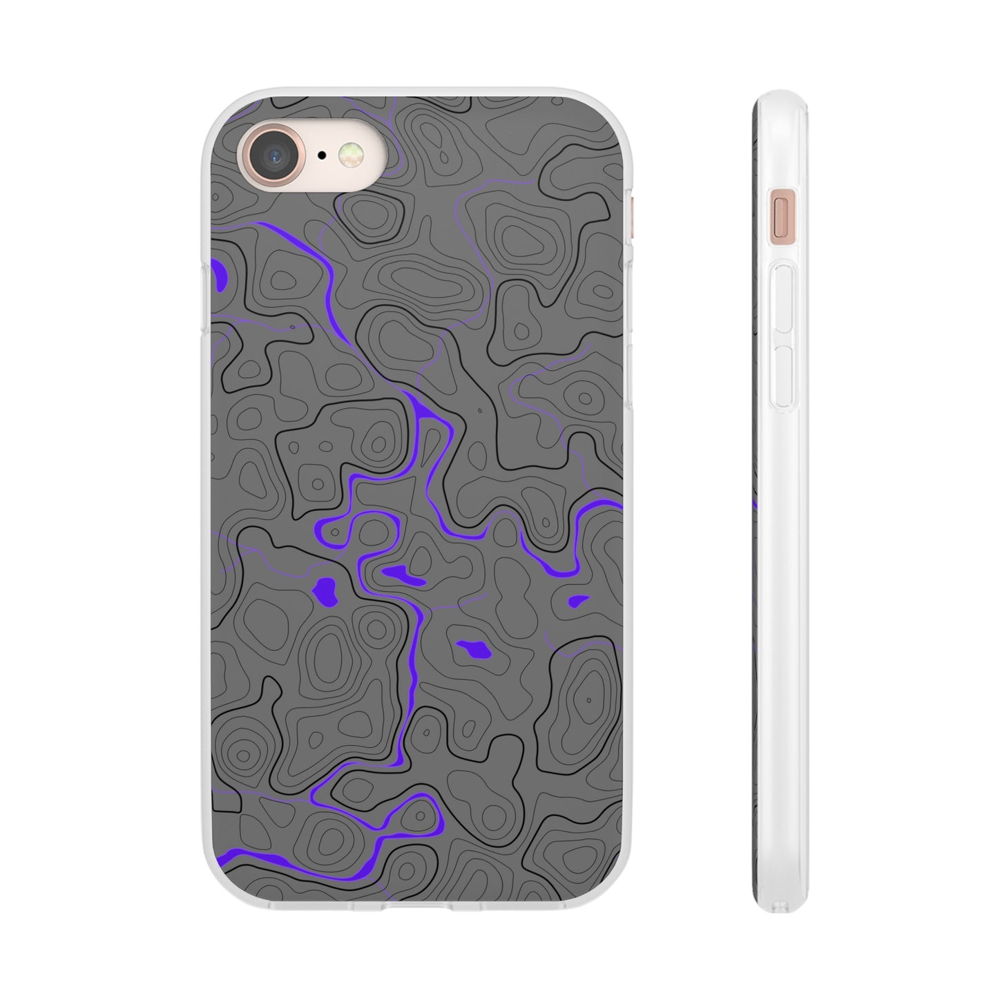 "Black Purple Topography" High Quality Phone Case