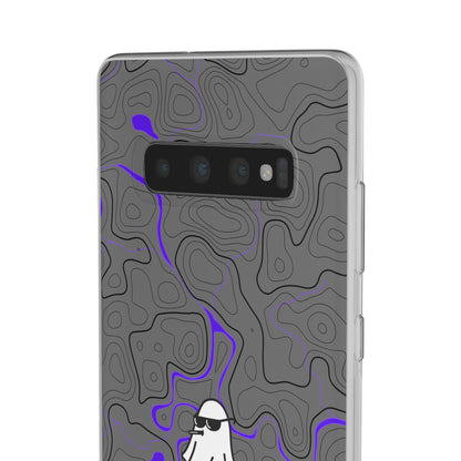 "Black Purple Topography with Ghost" High Quality  Phone Case