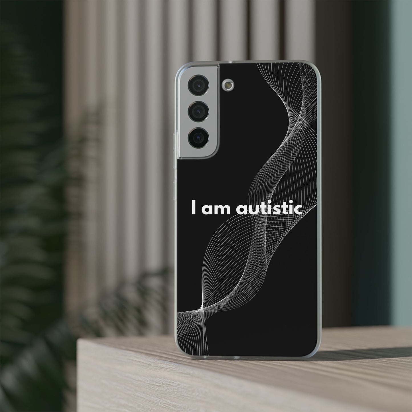 "I am autistic -black version" High Quality Phone Case