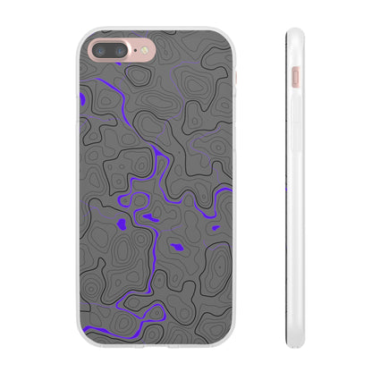 "Black Purple Topography" High Quality Phone Case