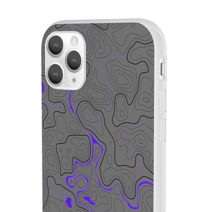 "Black Purple Topography" High Quality Phone Case