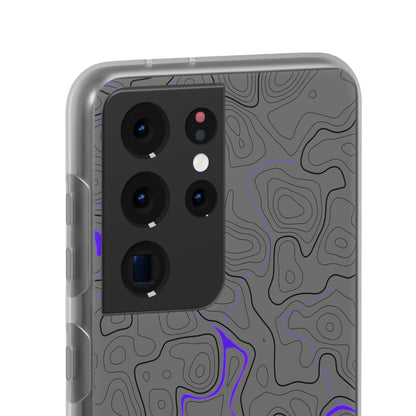 "Black Purple Topography" High Quality Phone Case