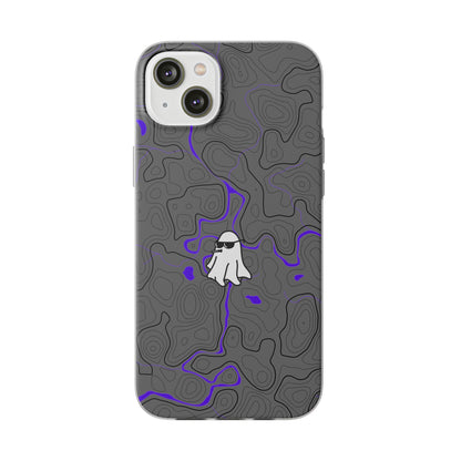 "Black Purple Topography with Ghost" High Quality  Phone Case