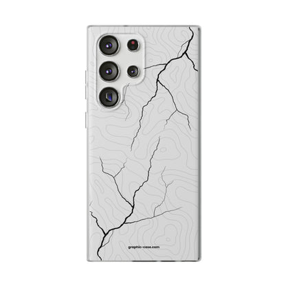 "Lightning and Topography White" High Quality Phone Case