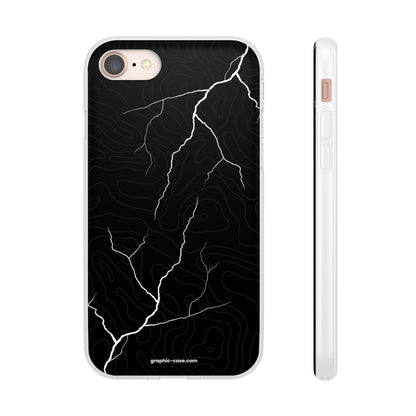 "Lightning and Topography Black" High Quality Phone Case