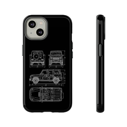 "Wagon Blueprint" Premium Quality Phone Case