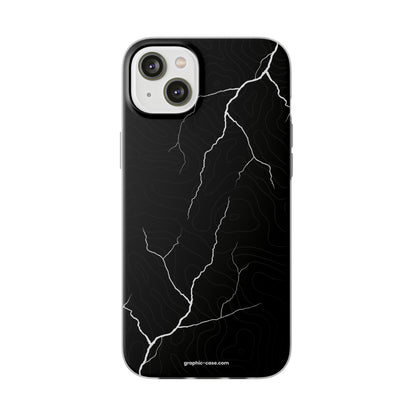 "Lightning and Topography Black" High Quality Phone Case