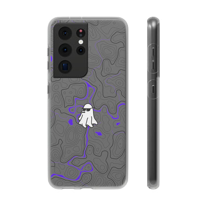 "Black Purple Topography with Ghost" High Quality  Phone Case