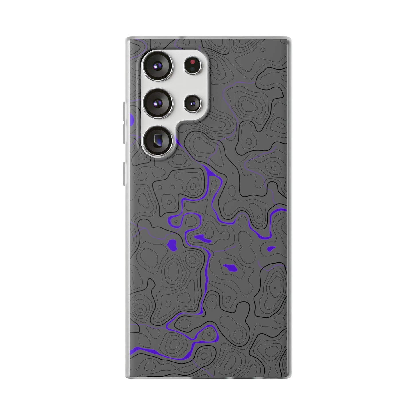 "Black Purple Topography" High Quality Phone Case