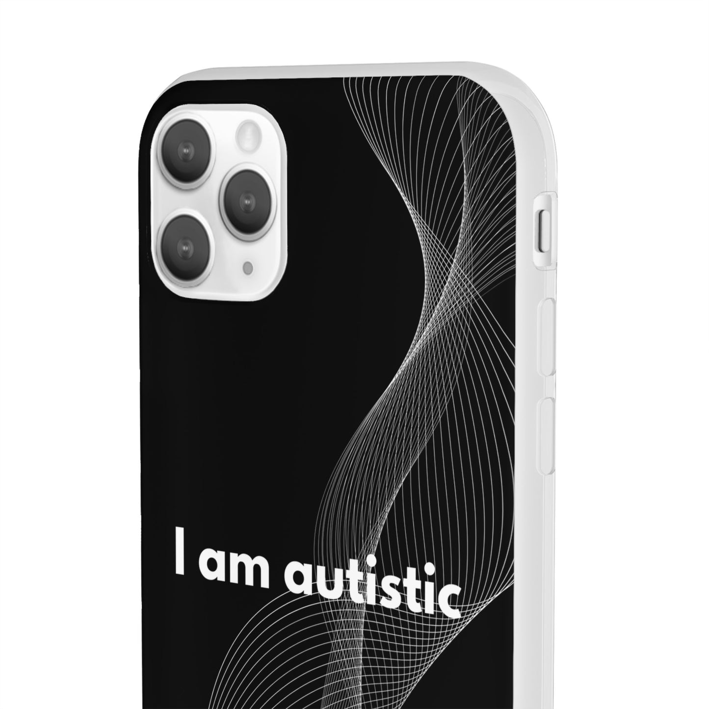 "I am autistic -black version" High Quality Phone Case