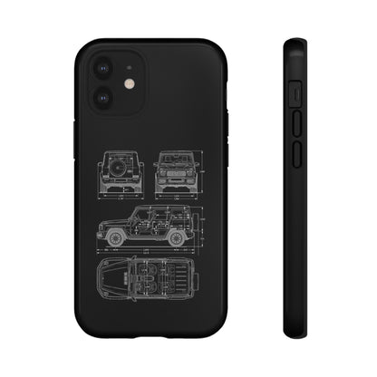 "Wagon Blueprint" Premium Quality Phone Case