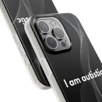 "I am autistic -black version" High Quality Phone Case