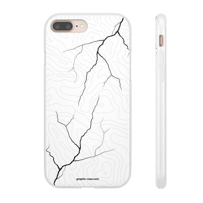 "Lightning and Topography White" High Quality Phone Case